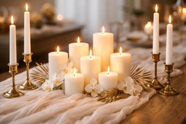 Set de velas y candelabros